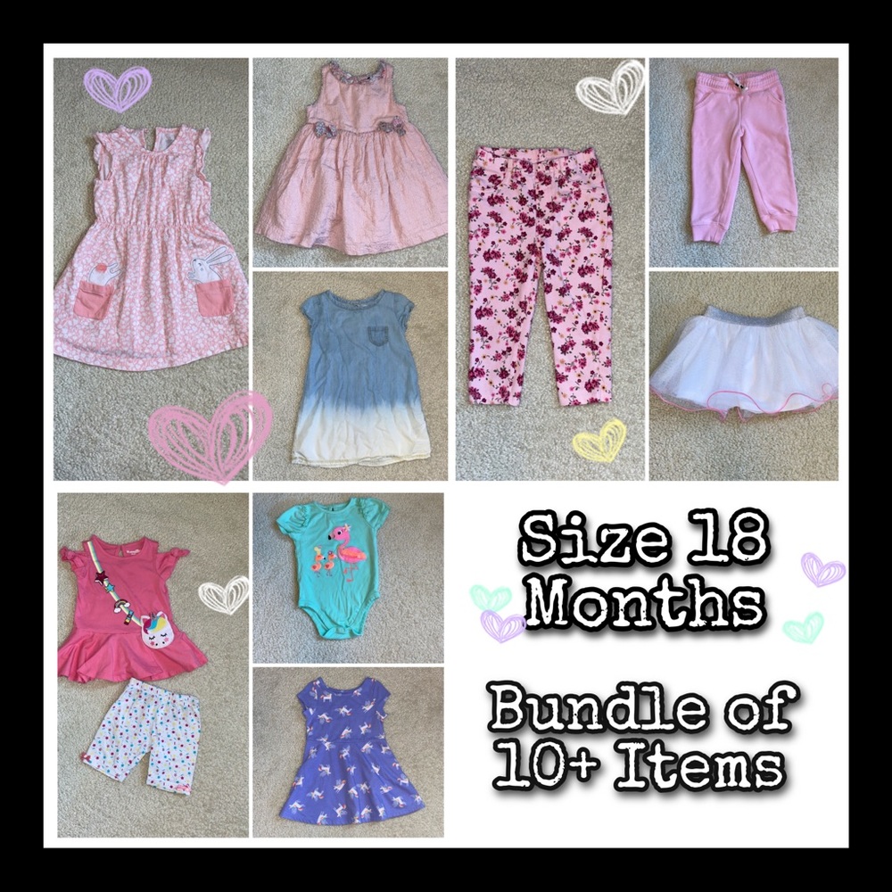 Bundle of Girls Clothes Size 18 Months 10+ Items